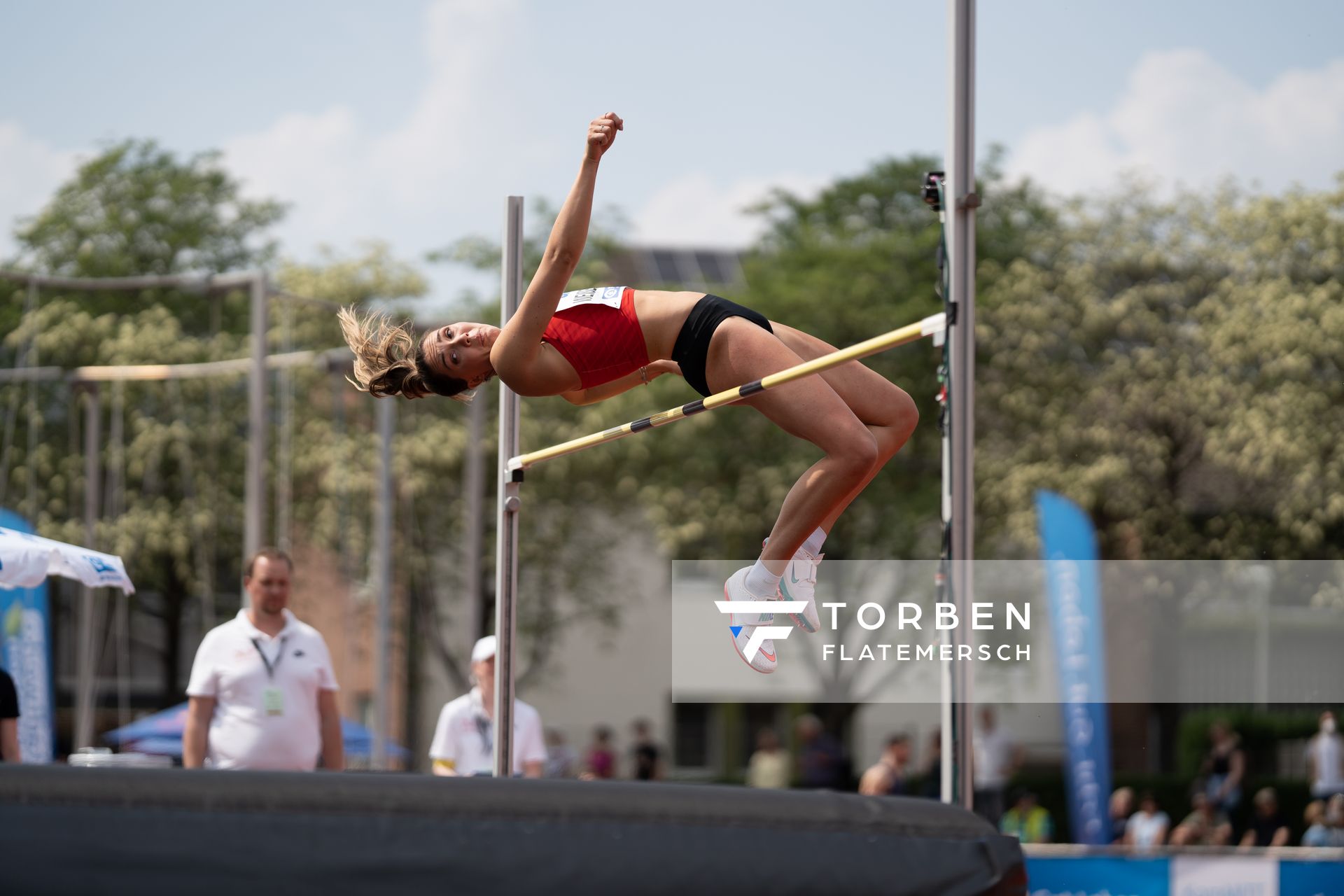 Sophie Weißenberg (TSV Bayer 04 Leverkusen) beim Hochsprung am 07.05.2022 beim Stadtwerke Ratingen Mehrkampf-Meeting 2022 in Ratingen